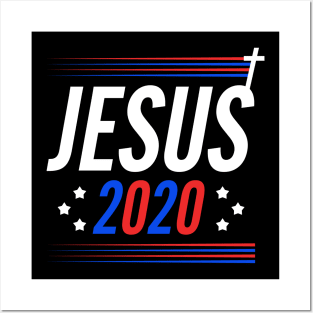 Vote Jesus 2020 Patriotic Christian Election Sign Posters and Art